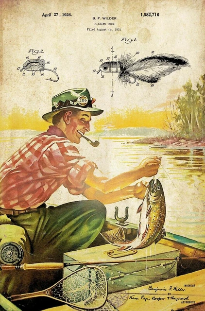 Vintage Fly Fishing Lures Art Picture For Living Room Bedroom Decoration  Posters Prints