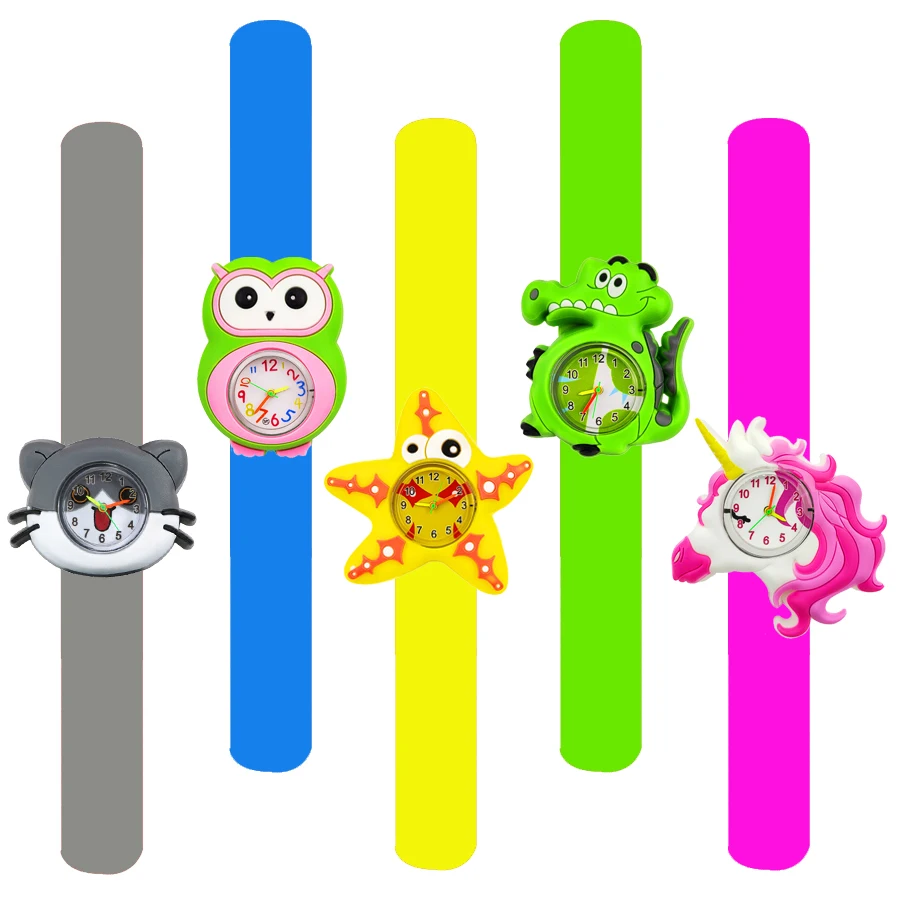 Wholesale Cartoon Children Watches Baby Cute Toy Clock Boys Girls Kids Slap Wrist Watches Kindergarten Activity Gift Bracelet 2