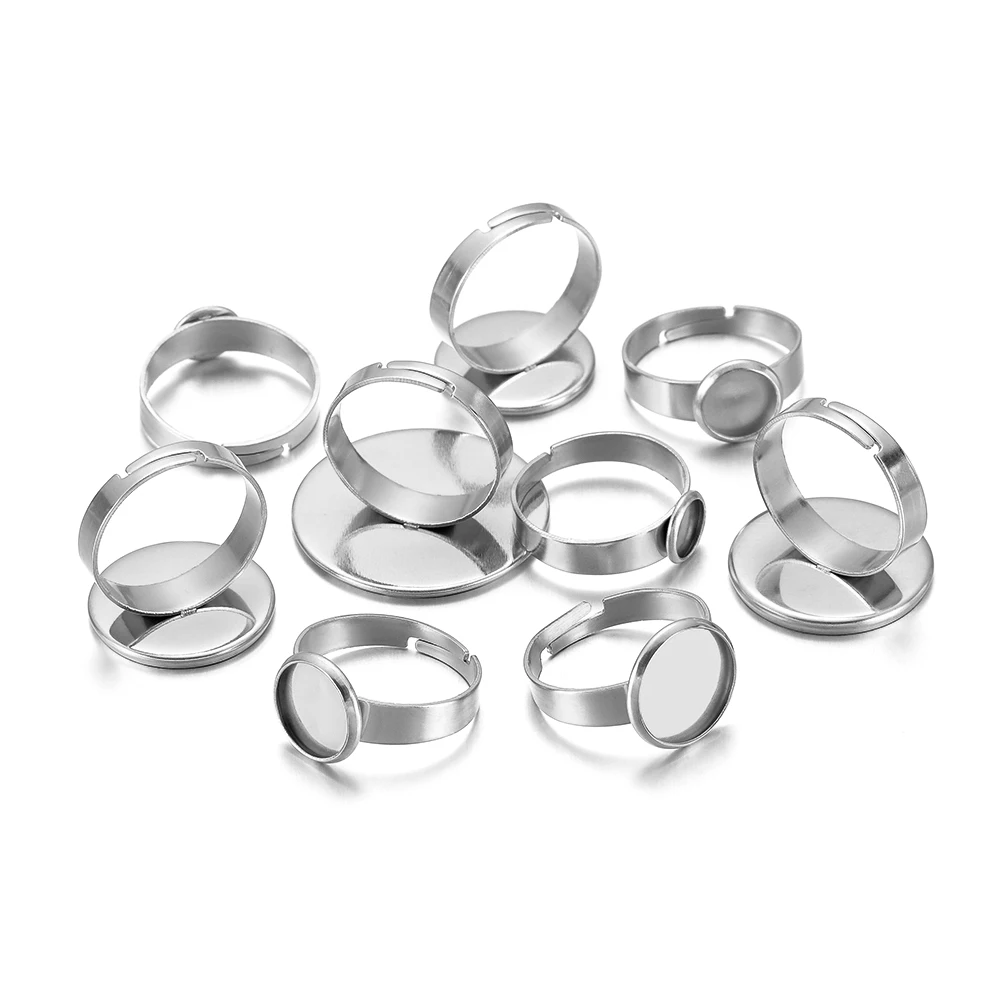 Support de Bague Double 14 et 12mm Acier Inoxydable 304 Argenté