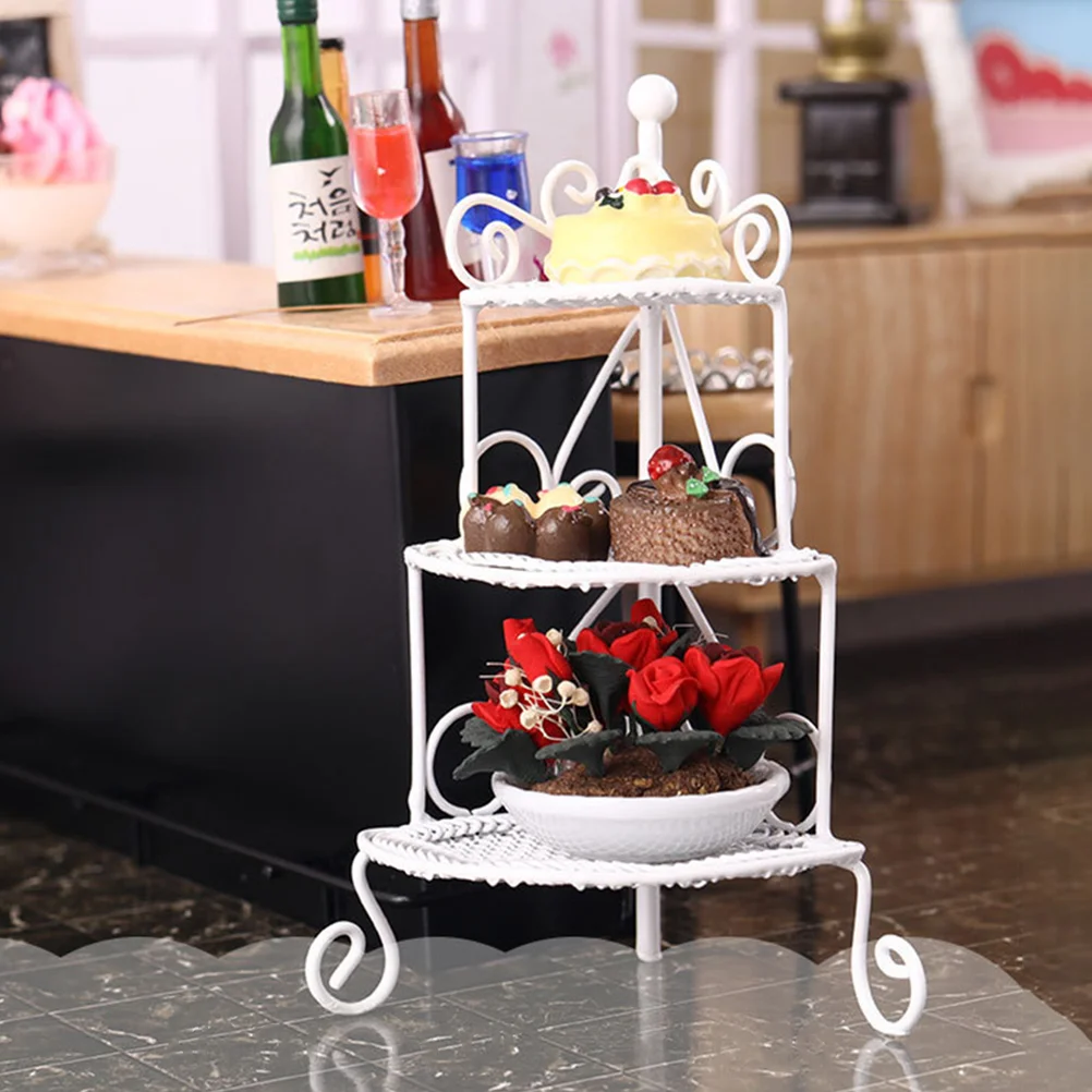 

Wrought Iron Storage Rack Miniature Furniture Indoor Small Plant Stand Accessories Shelf