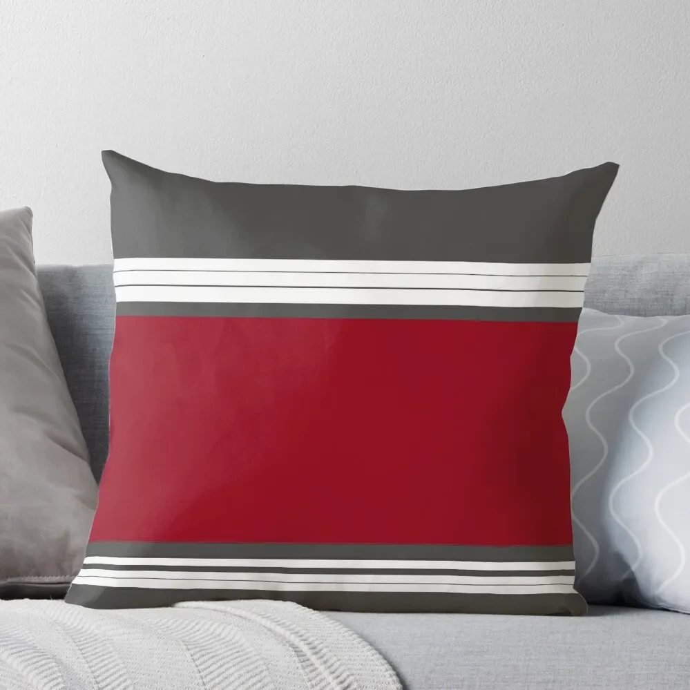 

Gray and red stripes Throw Pillow Cushion Cover Luxury Custom Cushion Photo Christmas Pillowcase