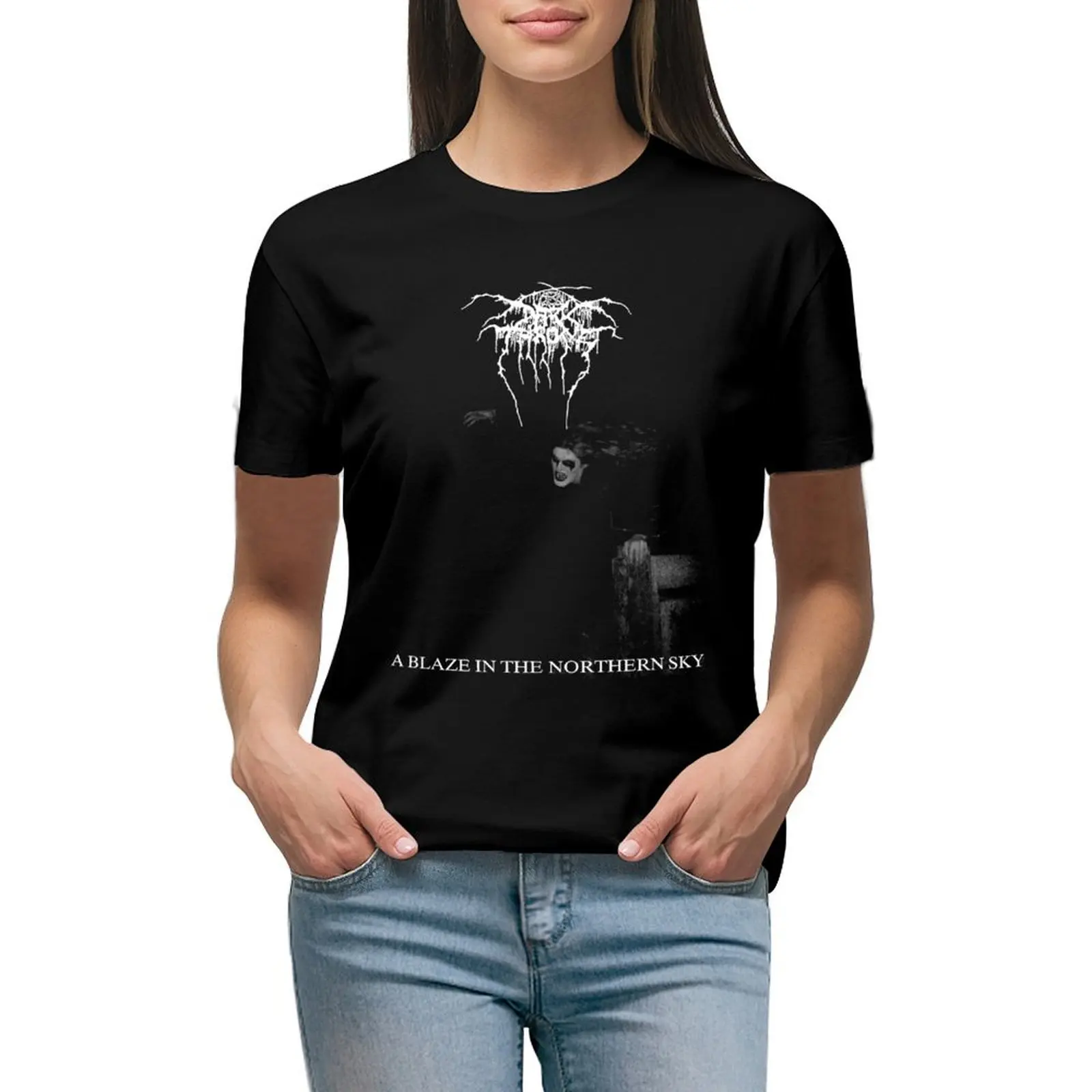 

Darkthrone Northern Sky Black Metal T-shirt graphics cute tops Female clothing Woman clothes