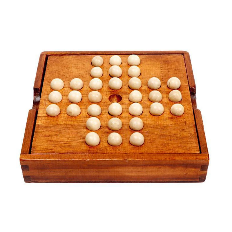 Europe Board Game Single Chess Peg Solitaire Diamond Move Cognitive Ability Toy Classical Educational Toys 1Set