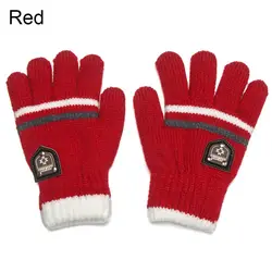 Children's Winter Knit Gloves - Soft, Full - Finger Mittens for Ages 6 - 12, Thick and Cozy for Cold Weather (Red)