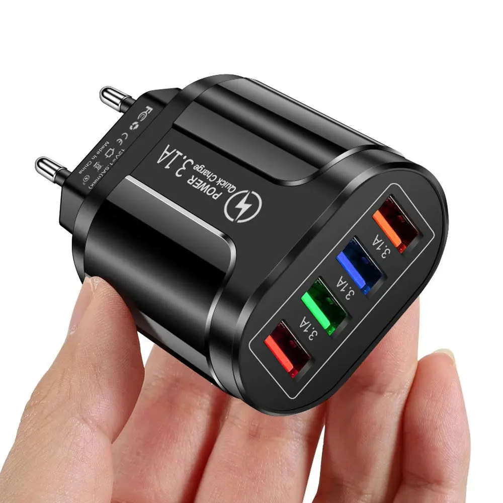 Acheter 4 Ports 5V 3A Charge rapide voyage Charge prise ue