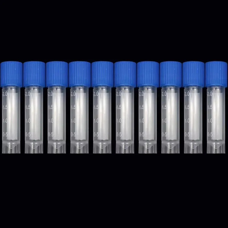 Laboratory Chemical Plastic Test Tube Vial Sealing Cap Packaging Container Office School Chemicals 2ML