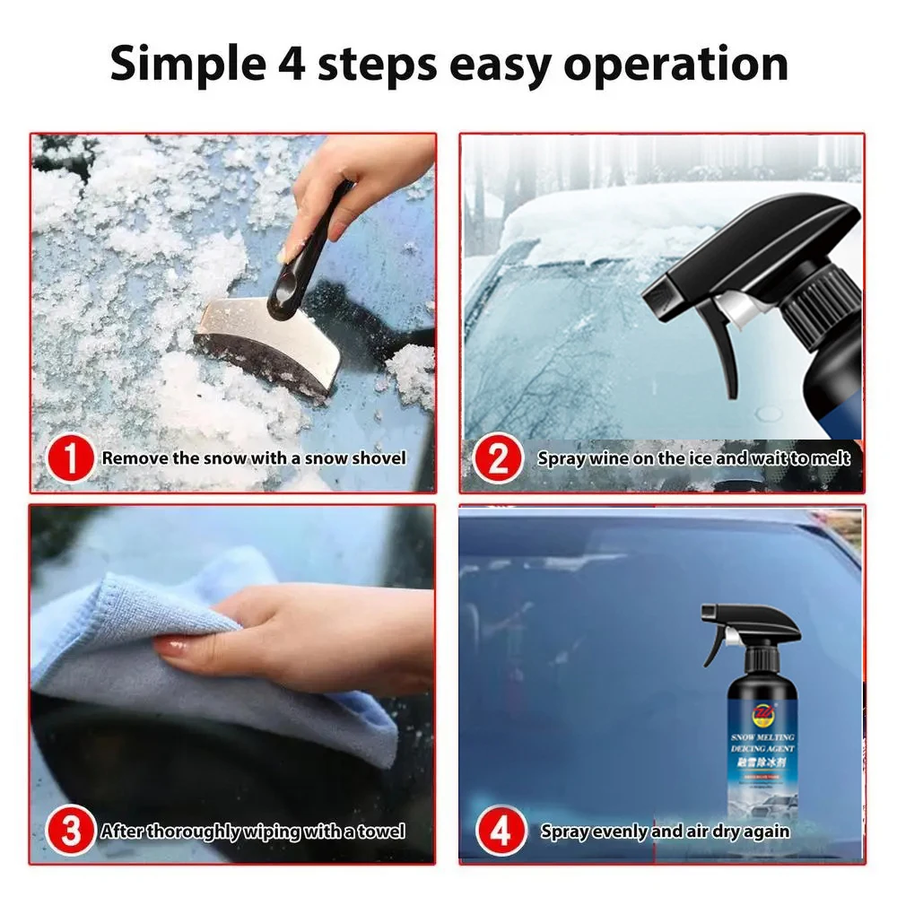 Car De-icing Spray Windshield De-icing And Snow-melting Defrost Spray Trigger Car Glass And Melting 500ML
