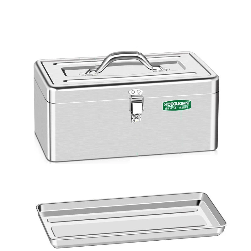 Stainless Steel Large Capacity Tool box Industrial Grade Heavy-duty Thickened Metal Iron Box Household Hardware Storage tool Box 6