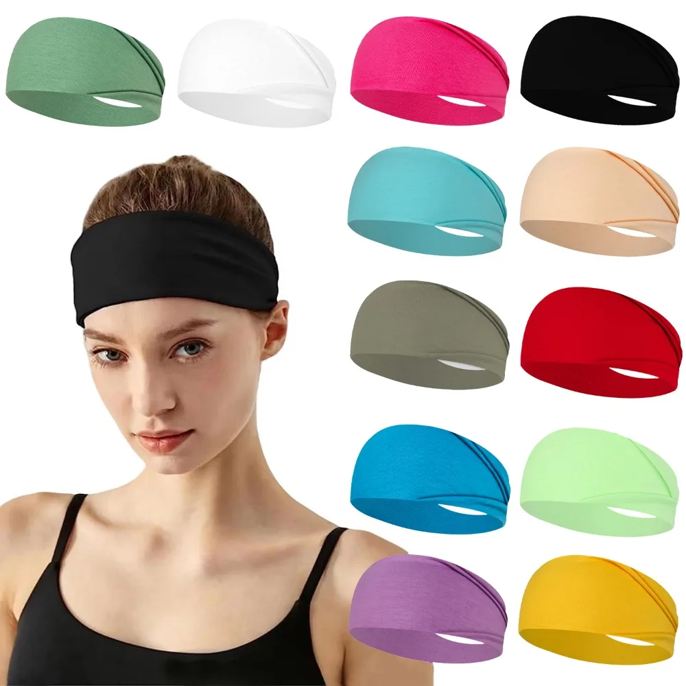 Women Men Solid Color Fitness Headband Yoga Elastic Hair Bands Workout Running Sport Non Slip Sweat Hair Wrap Hair Accessories fitness gym sport workout motivation quote mouse pad wake up kick ass repeat non slip rubber comfortable computer mouse pad