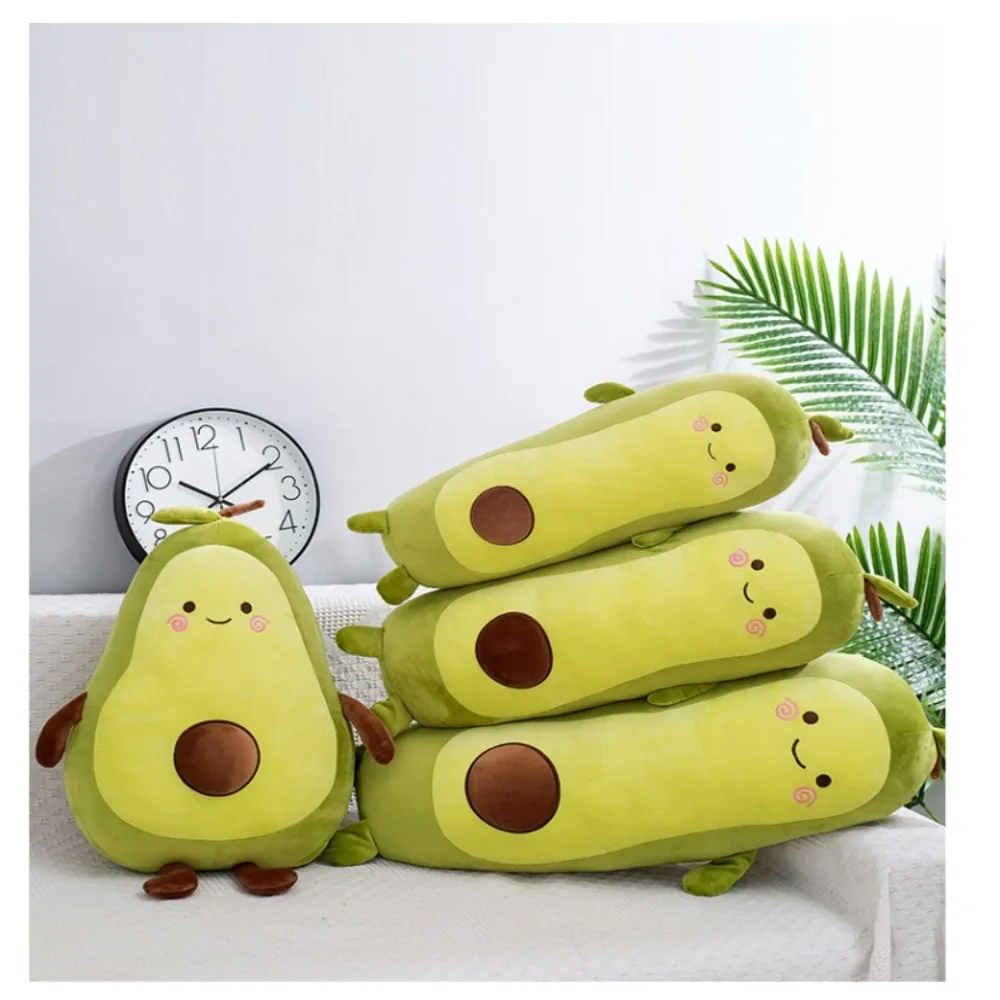 Kawaii 32/50/60cm Stuffed Fruit Avocado Doll Avocado Sleeping Green Giant Toy Plush Toy Girl Sleeping Pillow Room Decor