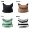 Y2K Harajuku Punk Gothic Knitted Cat Ear Little Devil Hat Millennium Women Kawaii Designer Winter Handmade Beanie Female Caps 6