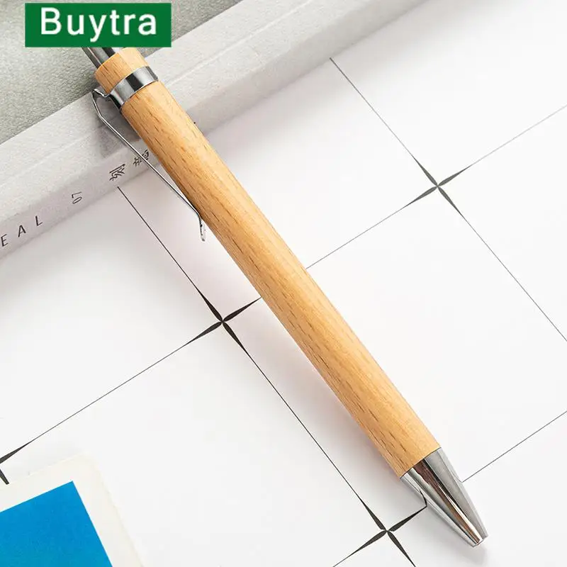 

1 шт., Бамбуковая шариковая ручка, 1,0 мм, голубые и черные чернила