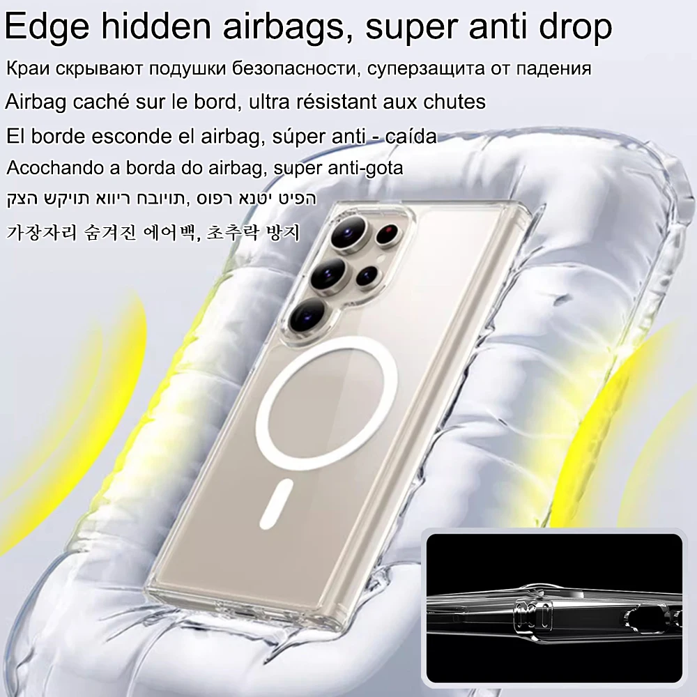 Enhanced Magnetic Clear Acrylic & Silicone Cover for Magsafe-Compatible Devices