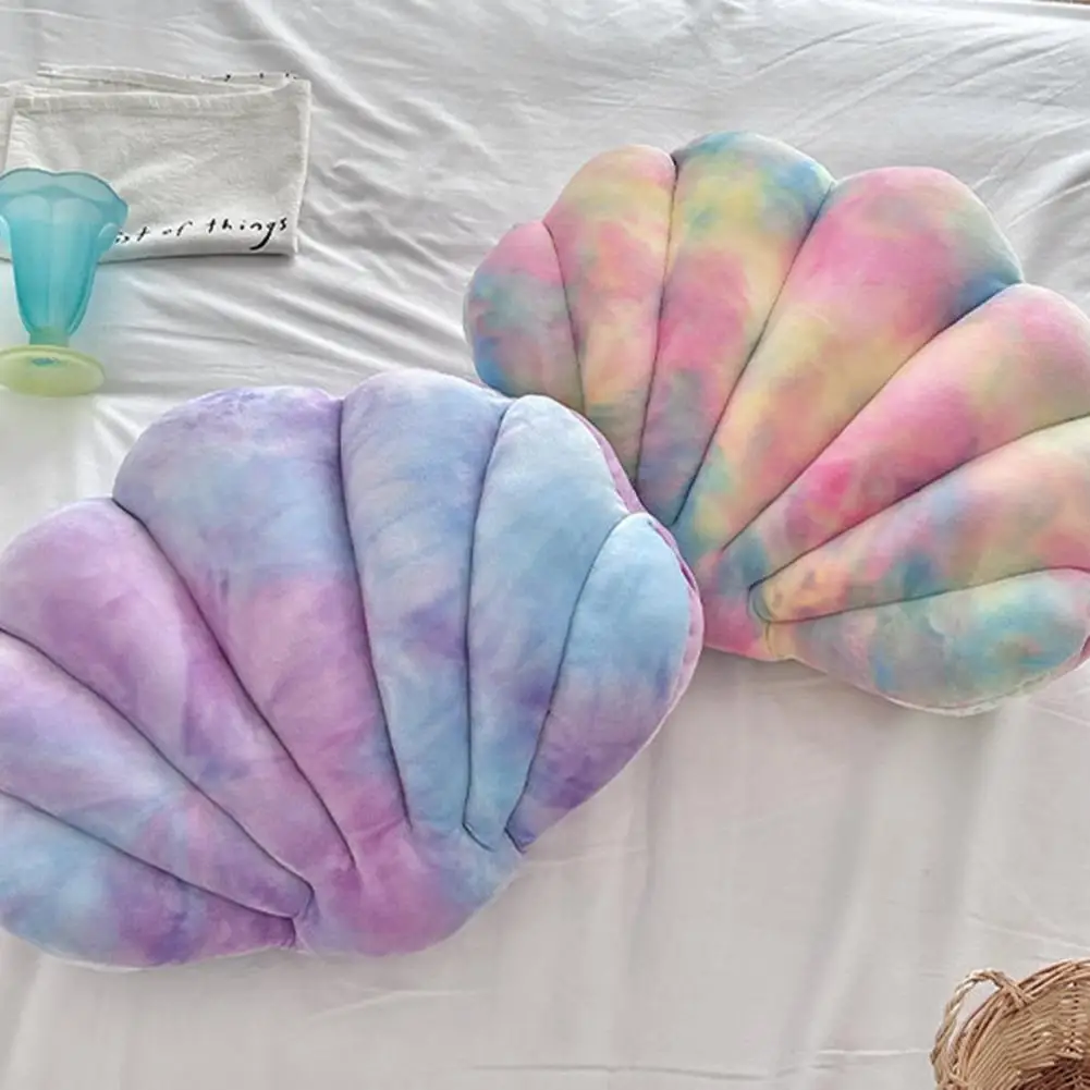1Pc Ocean Life Decorative Pillow Soft Elastic Shell Shaped Pillow Colorful Seashell Shape Plush Throw for Sofa Bed Couch