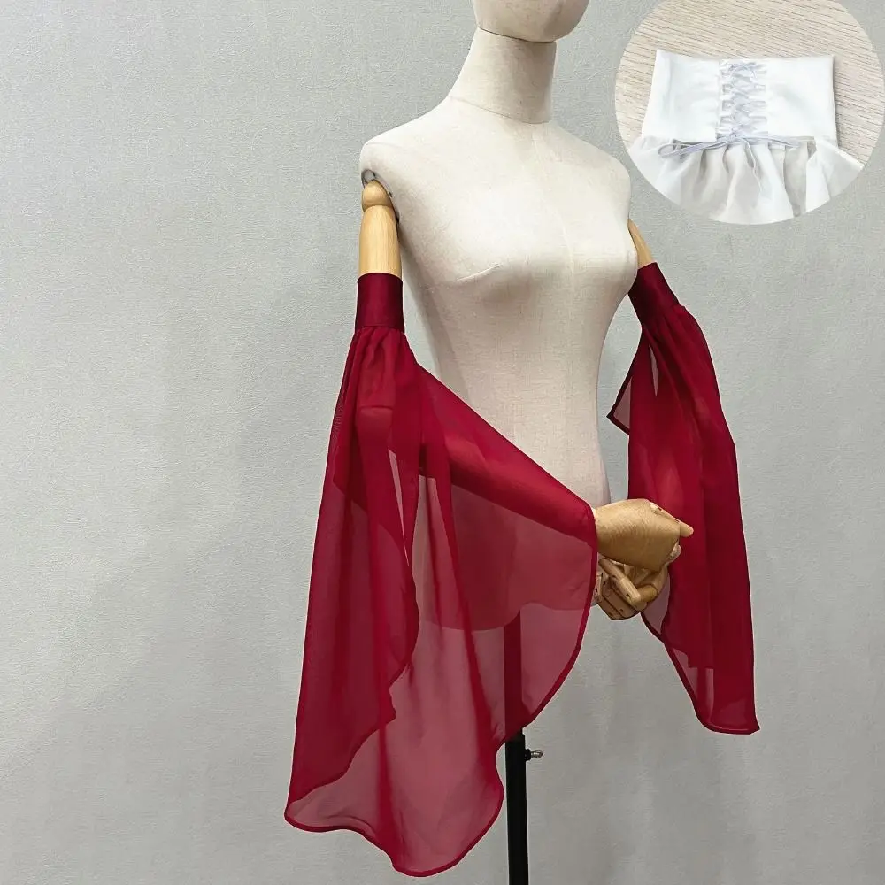 New Long Detachable Sleeves Long Tulle Gothic Chiffon Luxurious Gloves Sunscreen Wedding Gloves Wedding Party