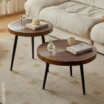 Japanese Coffee Tables Creative Living Room Wooden Tea Table Ring Nordic Simple Small Household Round Sofa Tea Table Furniture