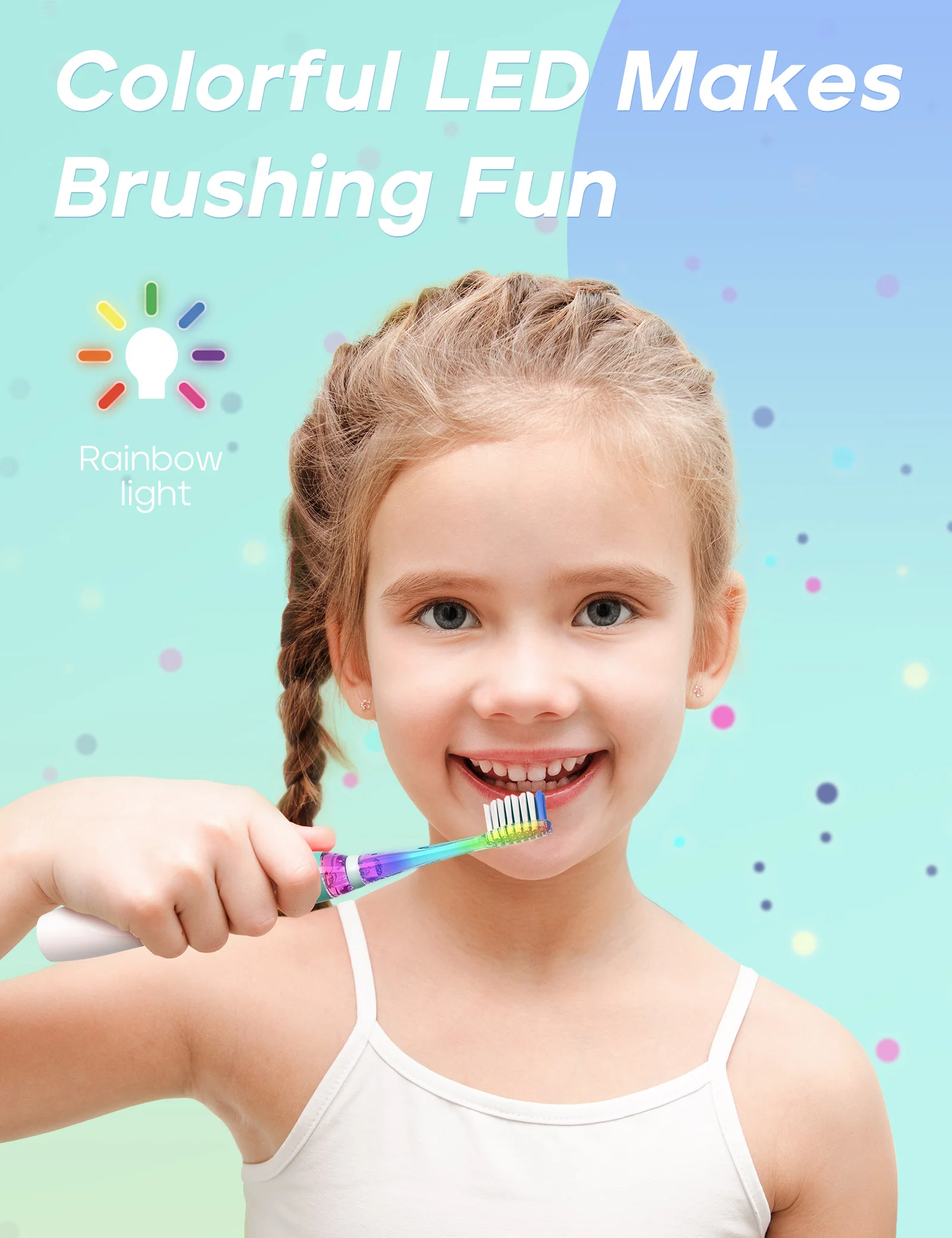 Kids Electric Toothbrush Sonic Electric Toothbrush Kids Battery Cartoon Colorful LED Waterproof Soft Oral Hygiene Massage Teeth Care SG977