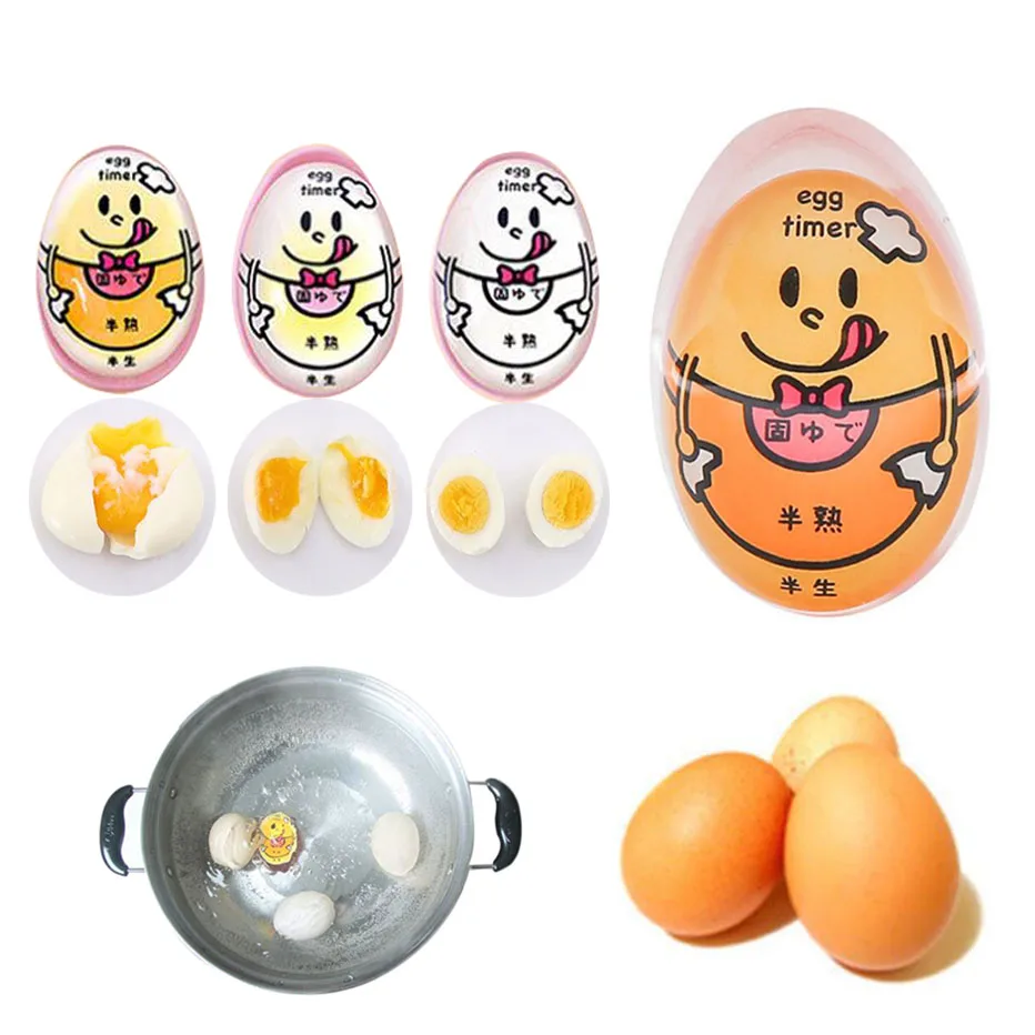 Kitchen poached egg timer creative color runny egg poached reminder for children and students Changes Color When Boiled Egg