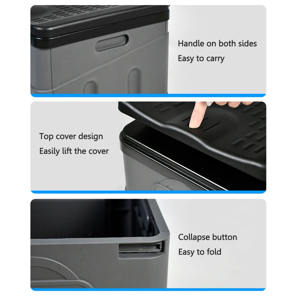 Folding Toilet Portable Car Toilet Bucket Strong Bearing Capacity Reusable Trash Can for Tour Emergency Self-driving Travel 5