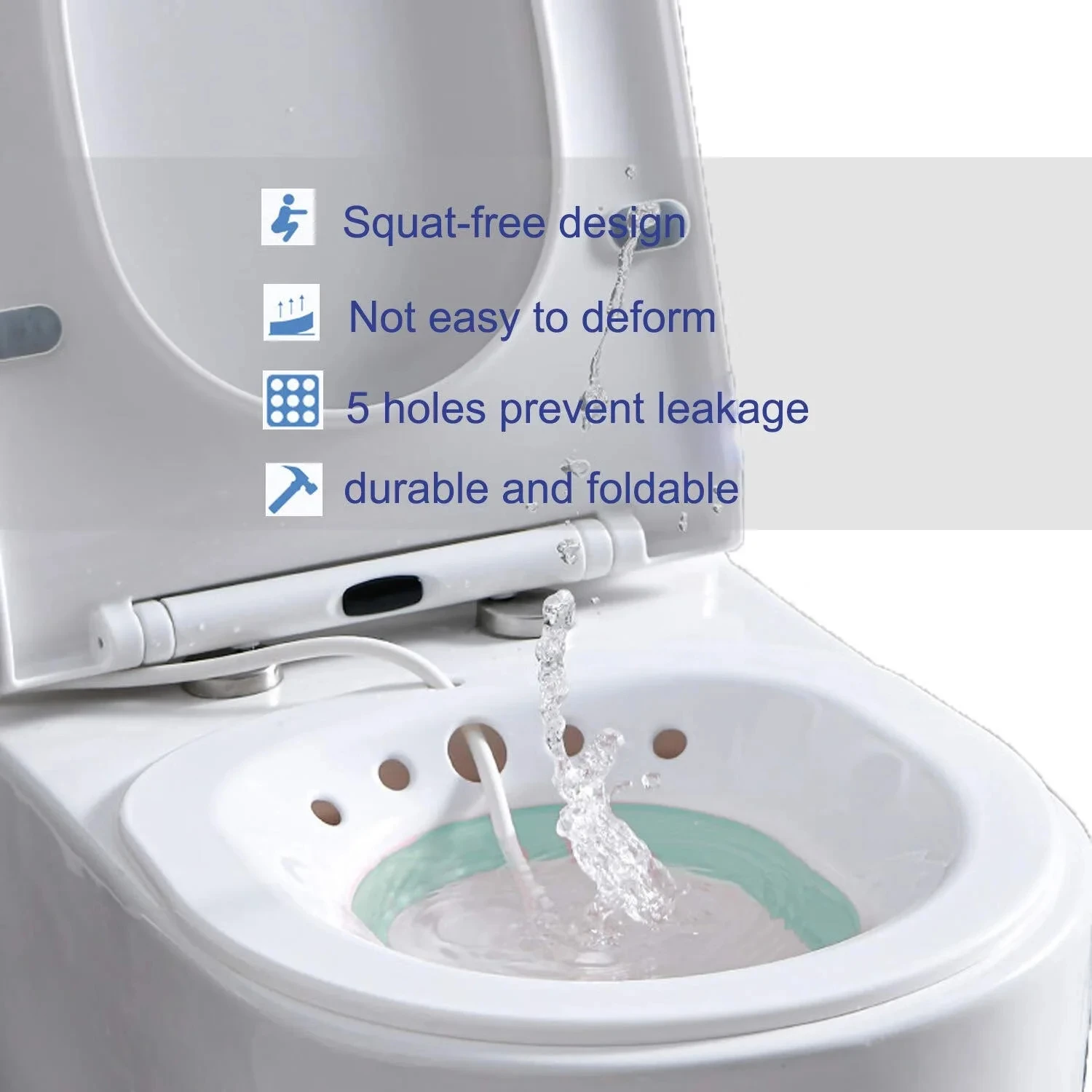 WC pieghevole Lavabo per allattamento Maternità Donne incinteBidet Glutei privati Sedile per sciacquone Comodo sollievo dal dolore Sicuro e igienico - immagine 3