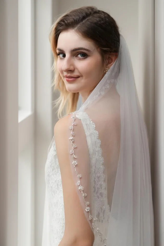 Ghirlanda Da Porta O Parete Con Velo Da Sposa - Verde / Bianco - Foto 4