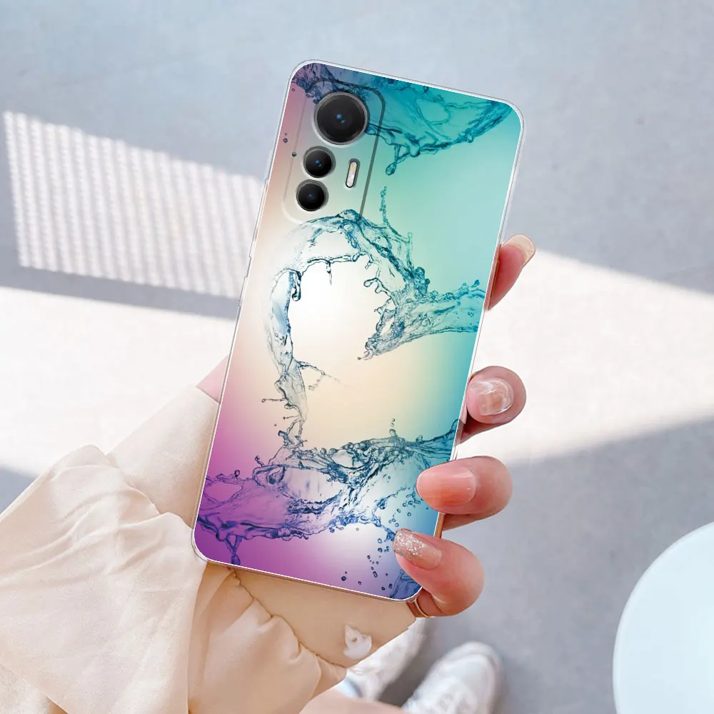 For Xiaomi 12 Lite 5G Case 6.55'' Cover Marble Transparent Soft Clear  Silicone TPU Phone Case