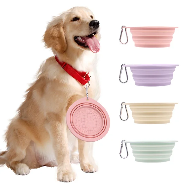 Portable Dog Bowl Foldable - Pet Travel Water & Food Bowl Collapsible Feeding Dish for Dogs Outdoor Camping Hiking 2