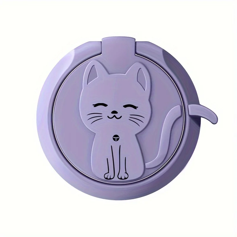 Cute Cartoon Cat Finger Ring Holder - Rotate Metal Mobile Phone Stand