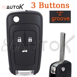 Enhanced Folding Flip Remote Key Case with HU100 Uncut Blade (For opel 3 Buttons)