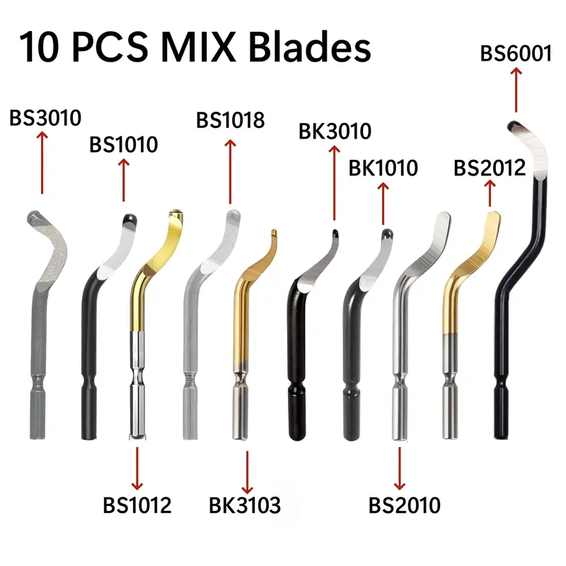 Deburring Tool Set with 11pcs High Speed Steel Swivel Blades Burr Removal Tool for Metal Resin PVC Pipes Copper Plastic Aluminum - Image 16
