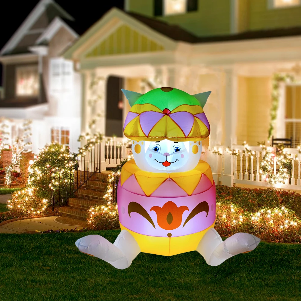 

Inflatable Easter Decoration Easter Bunny in An Egg LED Lighted Blow Up Outdoor Decor for Garden Lawn Patio 2024 New