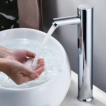 Rubinetti con sensore a infrarossi di movimento automatico Rubinetto per lavandino del bagno touchless intelligente resistente alla corrosione per WC, cucina, hotel 1