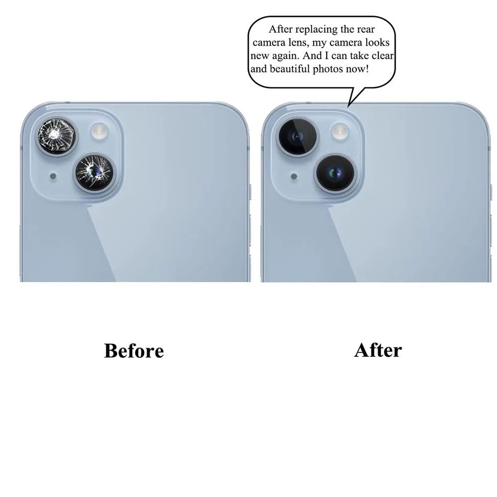 iPhone 11 12 13 14 Mini Pro Plus Max 용 교체 후면 카메라 유리 렌즈(접착 테이프 포함) 및 도구 제거