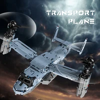 High-tech WW2 Technical Osprey Transport Aircraft Building Blocks High-Tech Sets Military Fighter Brick Boys Toys For Kids Gifts 1