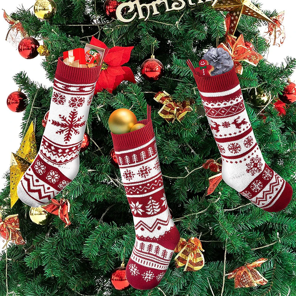 46cm Christmas Socks Hanging Ornaments Merry Christmas Plush Red Cloth Stockings Xmax Gift Packing Sock Christmas 2025