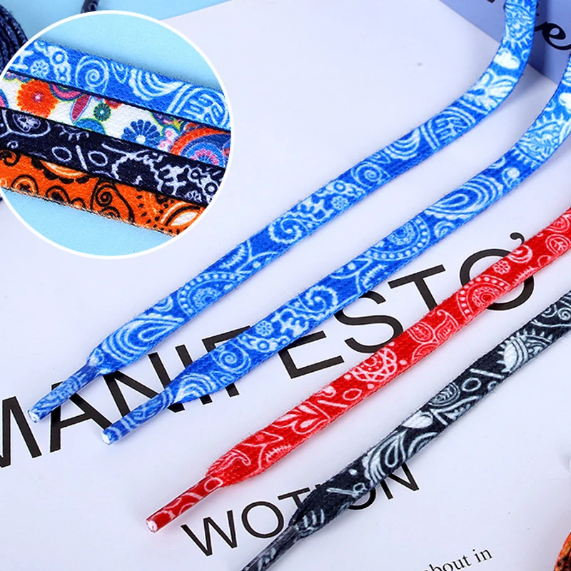 Board shoe laces, cashew flower flat shoelaces, colorful trendy shoelaces, personalized flat shoelaces