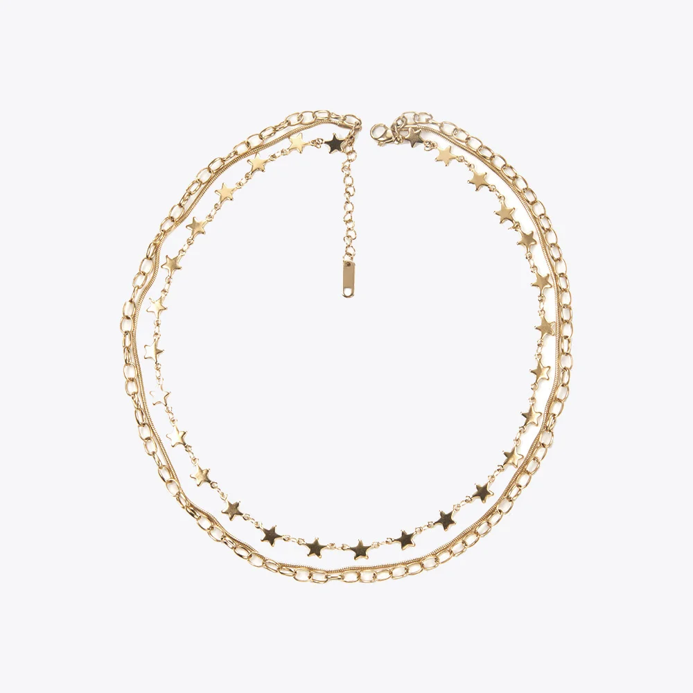 

Женское многослойное ожерелье-чокер из нержавеющей стали, P193035