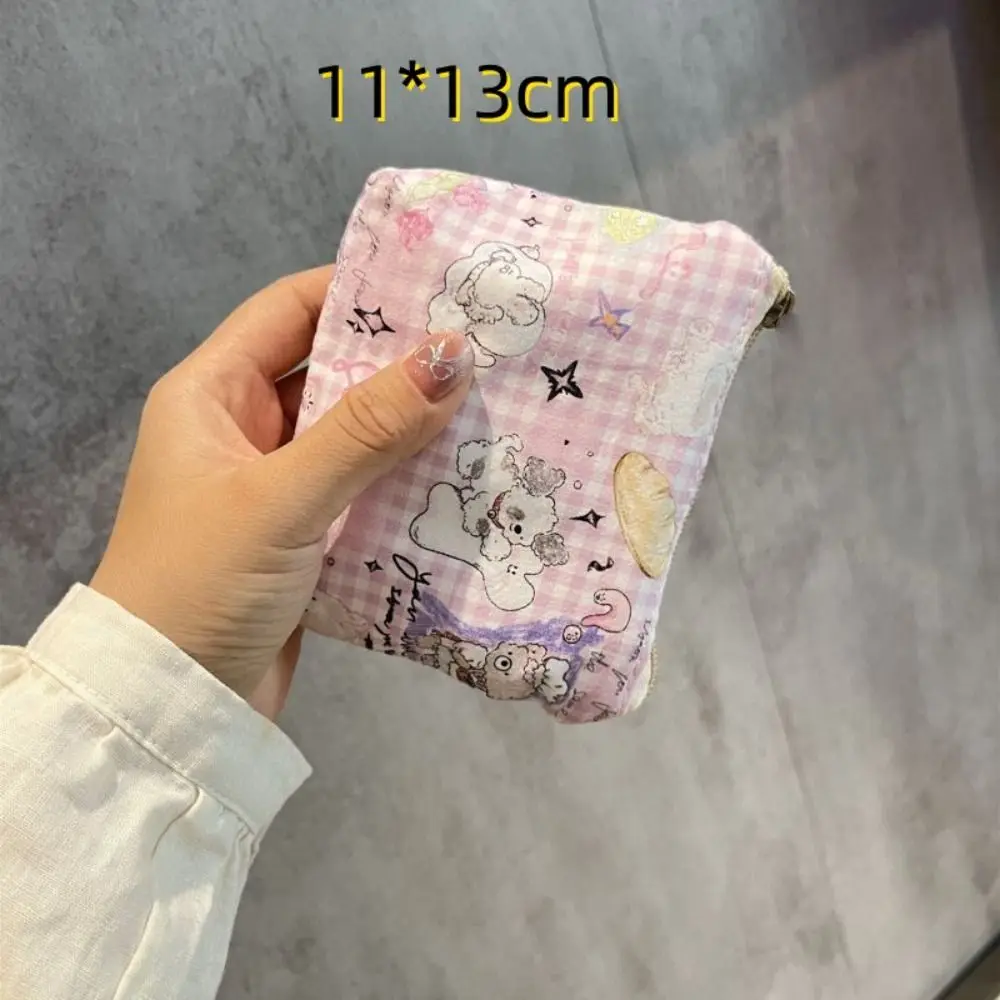 New Cartoon Coin Purse Multifunctional Cotton Fabric Wallets Large Capacity Mini Storage Bag 5