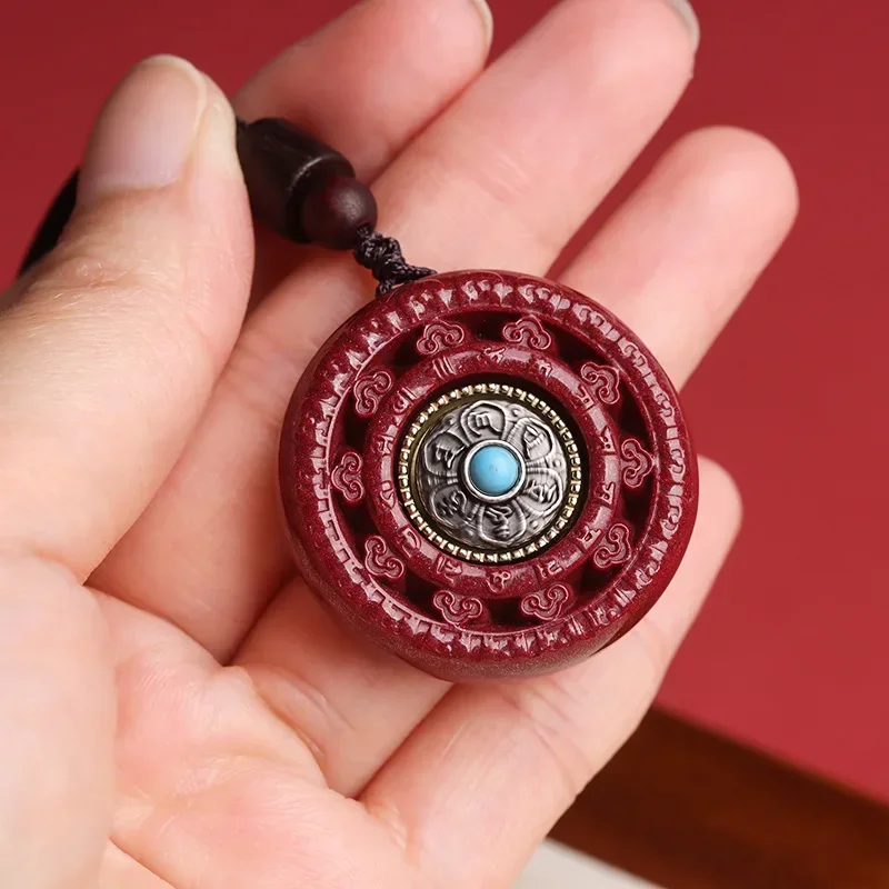 

Natural Purple GoldSand Pendant Necklace Six-character True Proverbs Rotating Jinglun Pendant Life Year Safe Button