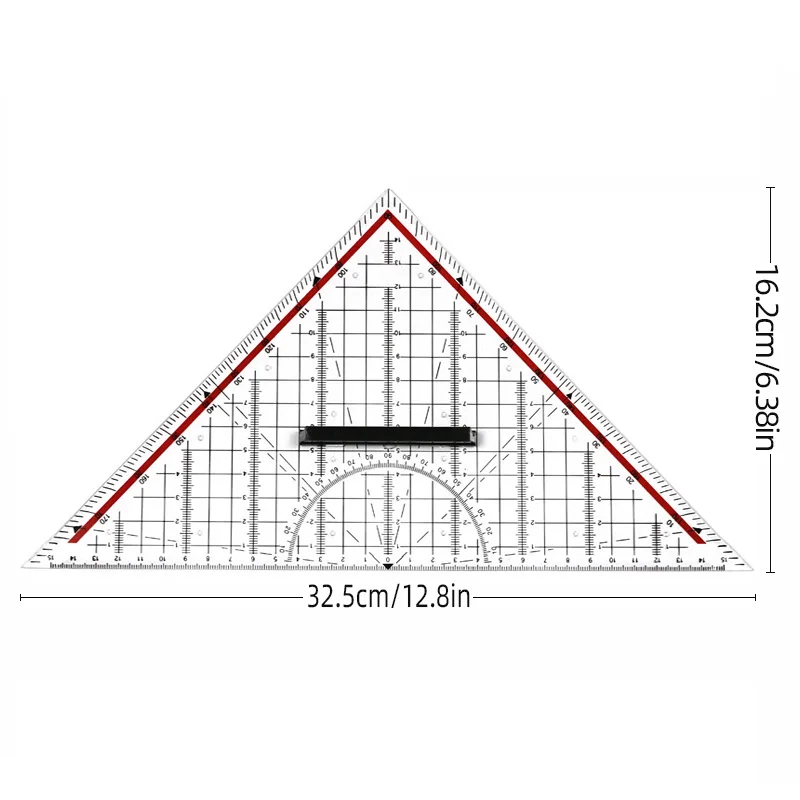 Isosceles triangle 20CM hand-drawn triangle board 30CM professional special ruler protractor Woodworking interior drawing design