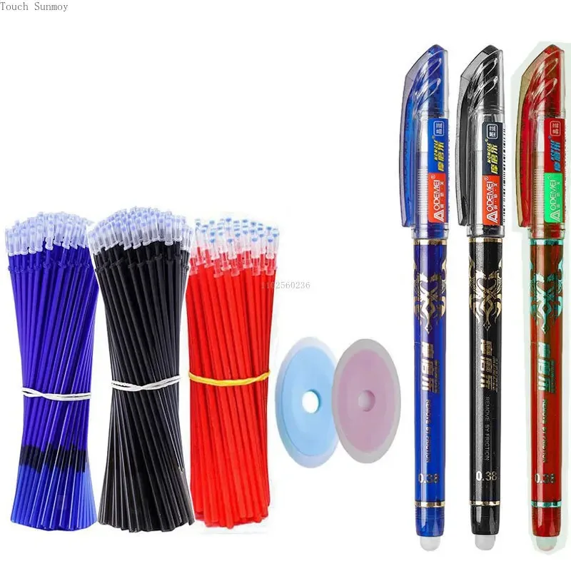 26 Pz/set Kawaii Penne Cancellabili Blu/nero/rosso 0.35mm Penna Gel Inchiostro Gel Cancelleria Scuola di Scrittura Forniture per Notebook Ufficio Stu - immagine 4