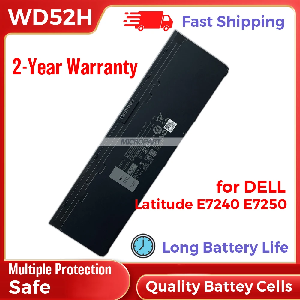 Batteria Sostitutiva Per Laptop 45Wh Wd52H Per Dell Latitude E7240 Latitude E7250 7.4V Batteria A Lunga Durata Li-Polimero