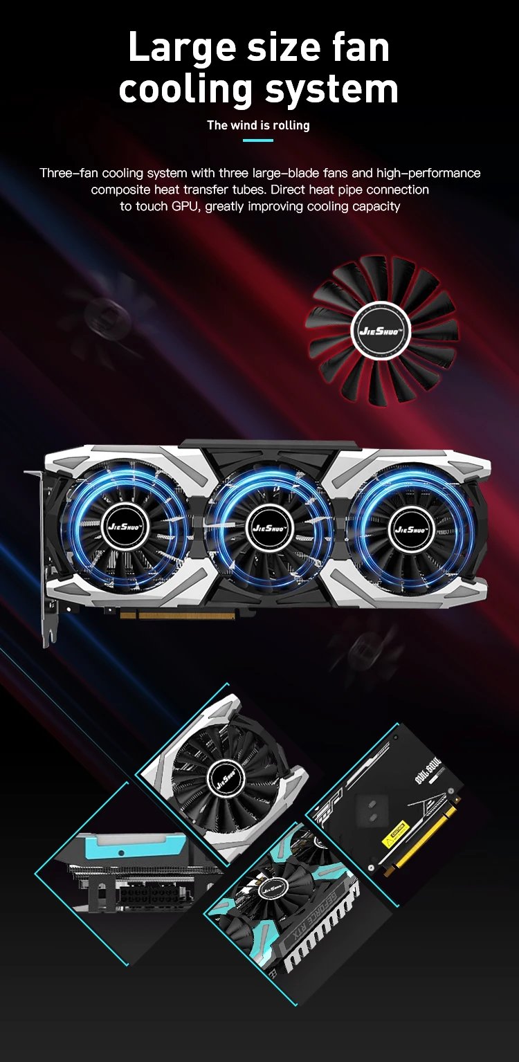 JEISHUO RTX 2070 Super 8GB GDDR6 256BIT Computer Gaming Graphics Card, Brand New In Stock, Quality Assurance