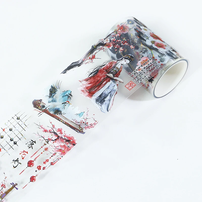 60mm*200cm 빈티지 캐릭터 꽃 풍경 PET 테이프 크리 에이 티브 DIY 저널 재료 콜라주 스크랩북 편지지