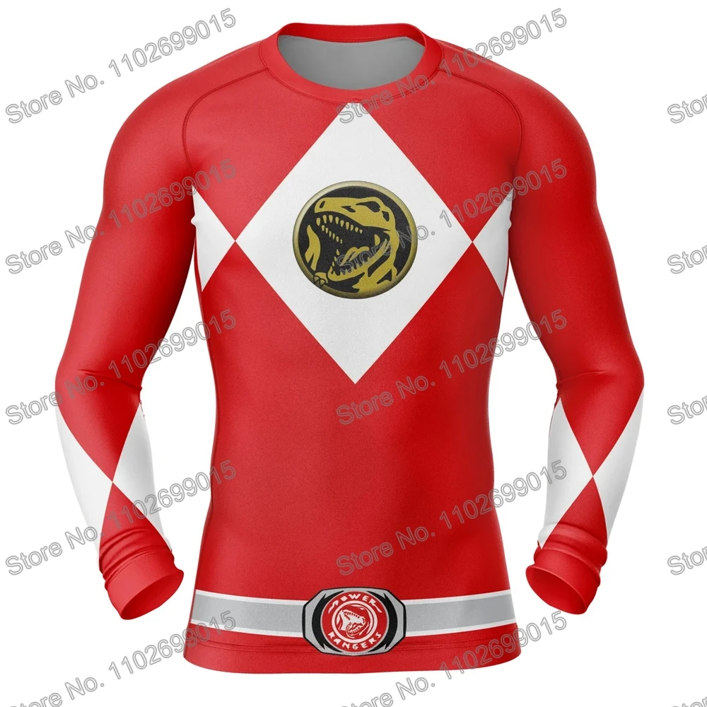 Super Sentai Surfing Diving T-Shirt Tight Long Sleeve Rash Guard Swimwear Men UV Protection Surf Clothing Beach Floatsuit Tops