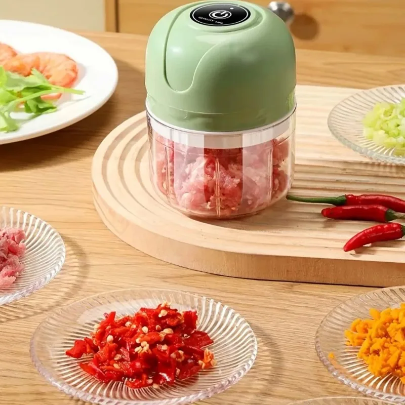 250ML Multi-Function Kitchen Mincer Mini Electric Food Chopper Portable Meat & Vegetable Grinder for Kitchen and Outdoor Use