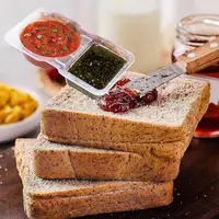 double compartment condiment container with lid，50pcs, 2