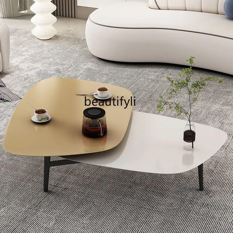 

Modern Simple Special-Shaped Creative Small Apartment Living Room Low Table Nordic Rotating Retractable Coffee Table