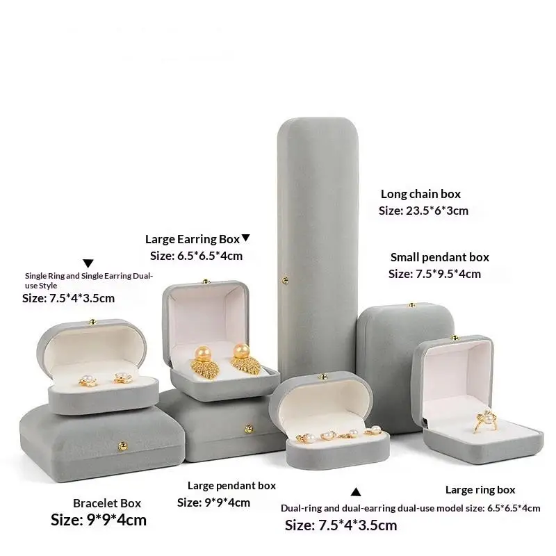 Velvet Jewelry Box Rings Necklaces Earrings Pendants Storage Box For Women Jewelry Packaging