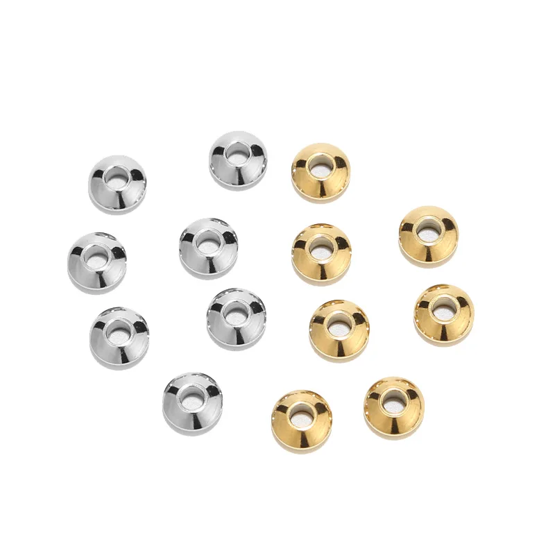 

30pcs Stainless Steel Gold Plated Charm 8mm Width Round Beads Connectors Bead For DIY Jewelry Necklace Bracelets Making Findings